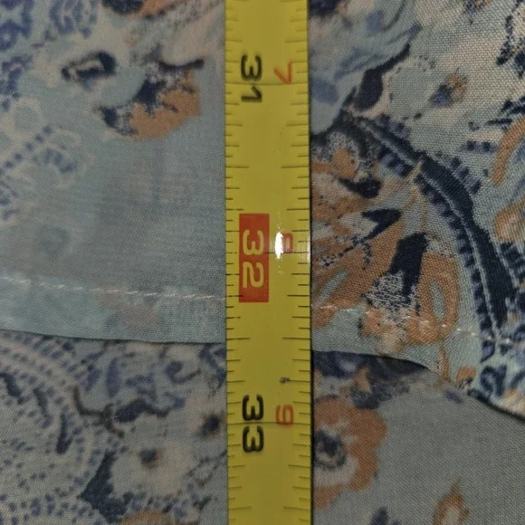 Liberty Love Blue Floral Open-Front Cardigan Women's Small Swim Cover-up - Picture 7 of 9